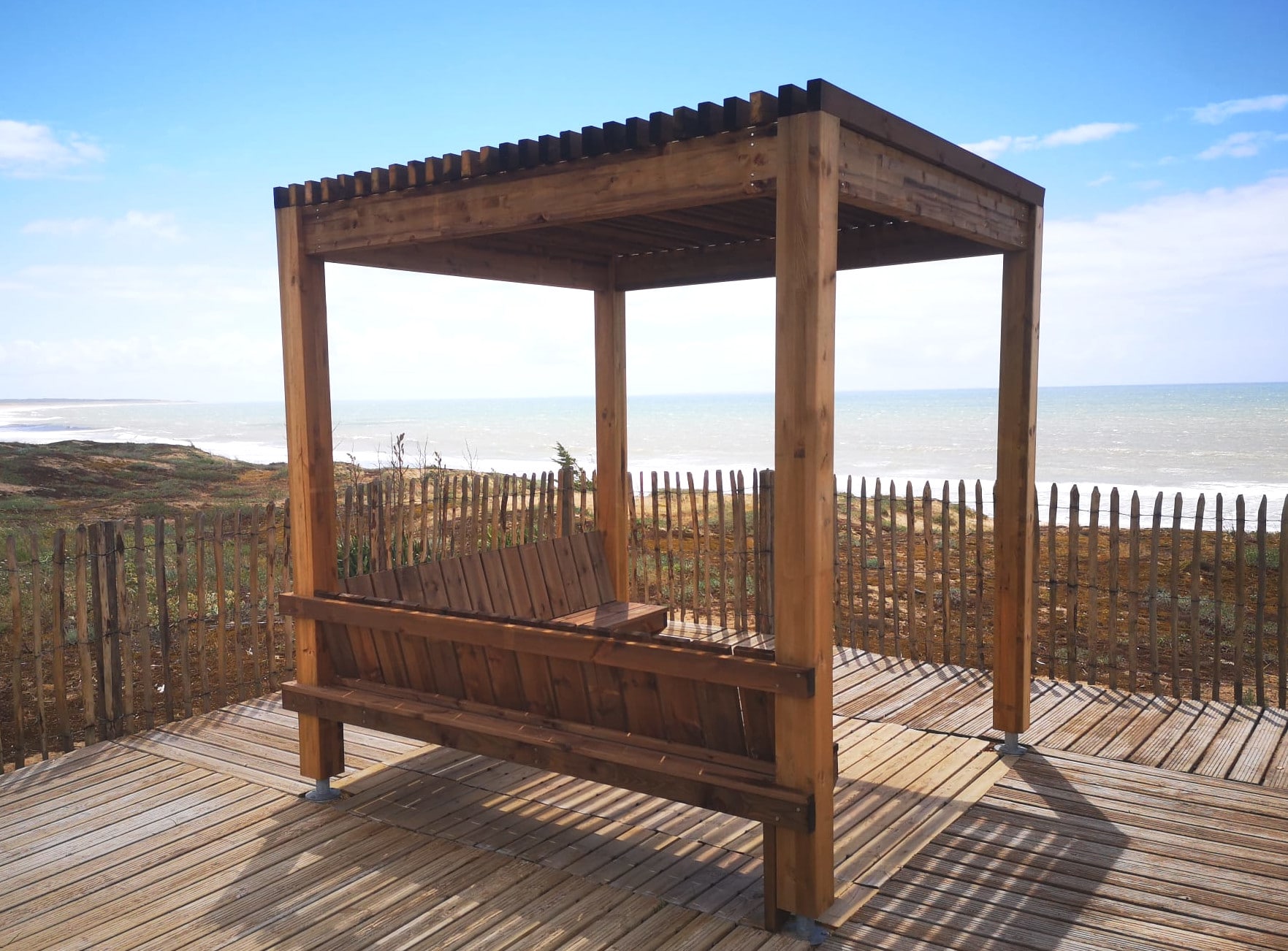 ensemble pergolas et bancs